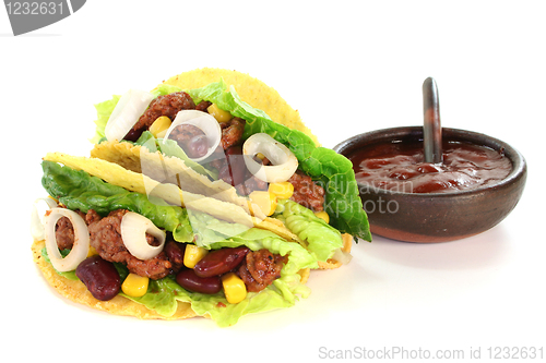 Image of Mexican tacos with ground beef