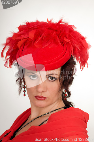 Image of woman in red hat