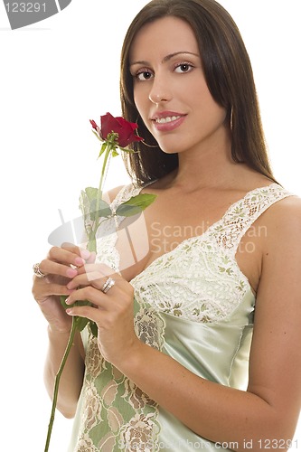 Image of Young woman with Red Rose