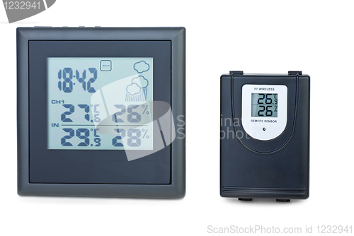 Image of Modern digital weather station with external RF sensor