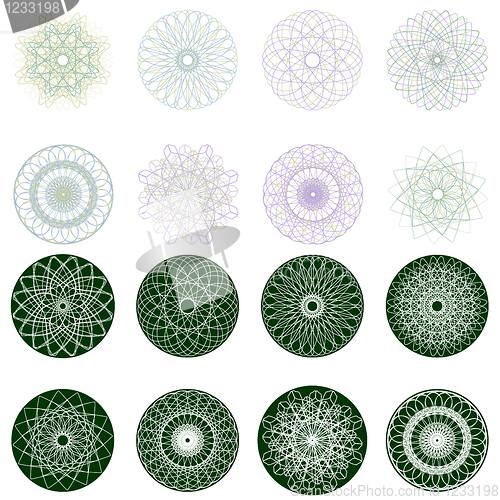 Image of Guilloche rosette, vector pattern. EPS 8