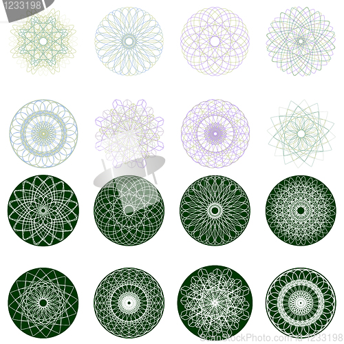 Image of Guilloche rosette, vector pattern. EPS 8