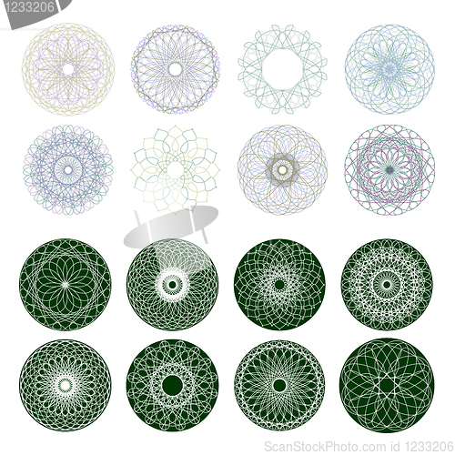 Image of Guilloche rosette, vector pattern. EPS 8