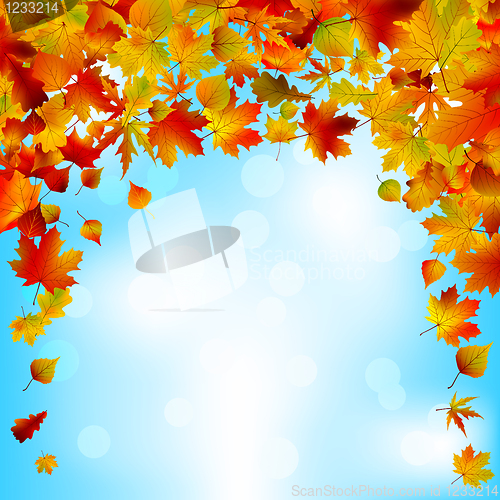 Image of Autumnal sky bright design. EPS 8