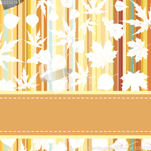 Image of Retro pattern with autumn leafs. EPS 8