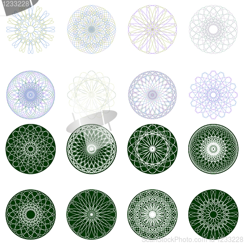 Image of Guilloche rosette, vector pattern. EPS 8