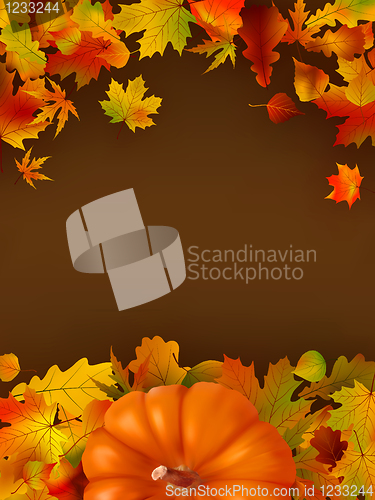 Image of Abstract autumn background with leaves. EPS 8