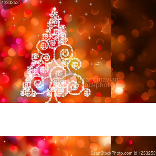 Image of Christmas card with colorful snowflakes. EPS 8