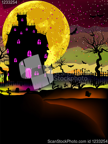 Image of Haunted house halloween background. EPS 8