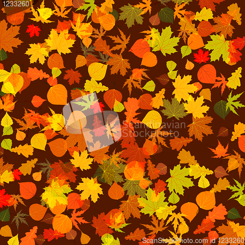 Image of Autumn leaves, bright background. EPS 8