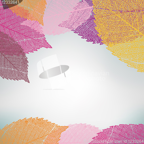 Image of Colorful autumn template card. EPS 8