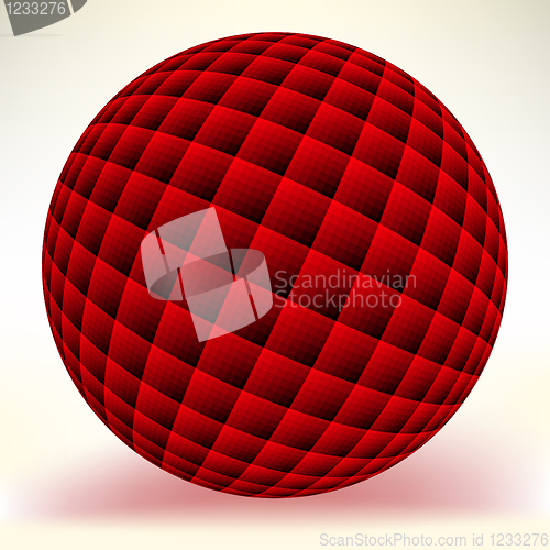 Image of Red glossy sphere isolated on white. EPS 8