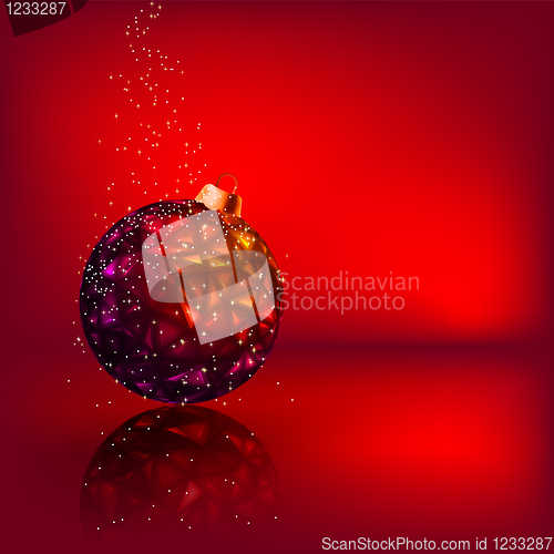 Image of Christmas card with stars Christmas ball. EPS 8