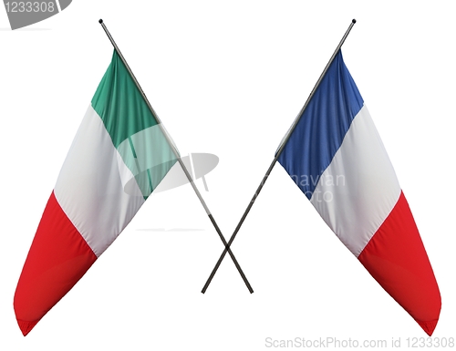 Image of French and Italian flags