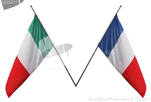Image of French and Italian flags