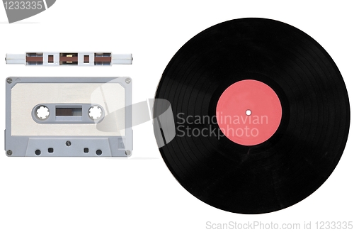 Image of Tape cassette and record