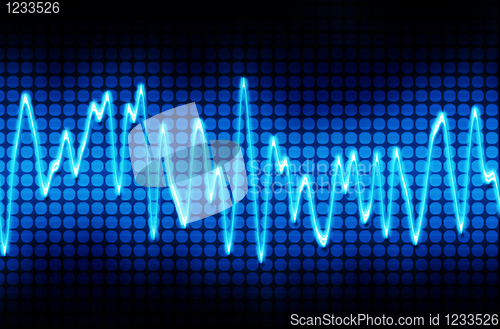 Image of blue electronic sine sound wave
