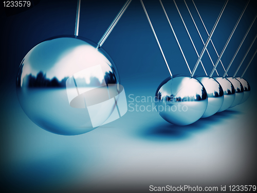 Image of newton cradle 3d