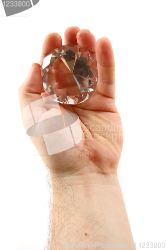 Image of diamond in the hand