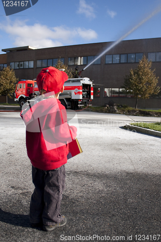 Image of Watching fire truck