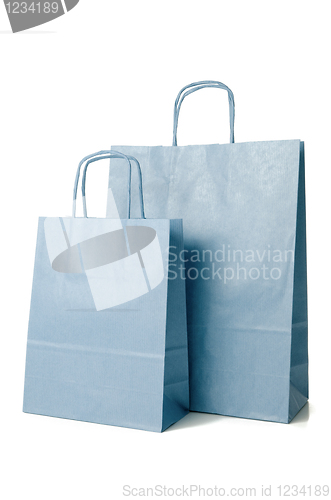 Image of Blue shopping paper bags