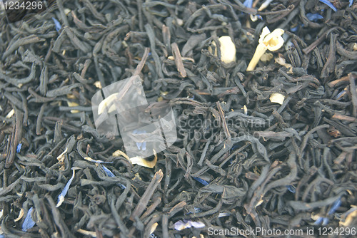 Image of Black tea with petals