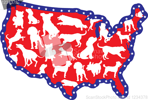 Image of US Map and Dogs