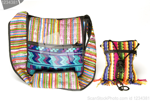 Image of variety shoulder bag change purse made in Nicaragua