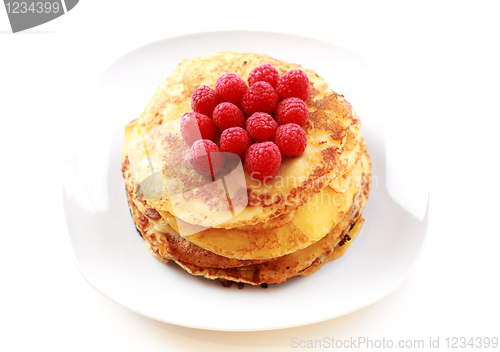 Image of Pancakes with fresh raspberries