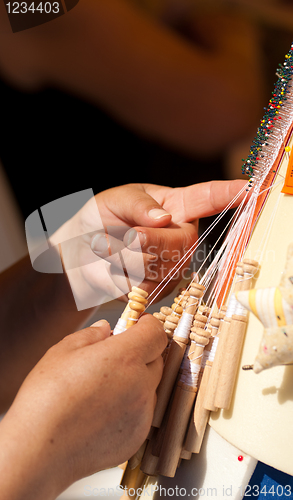 Image of Bobbin lace-making