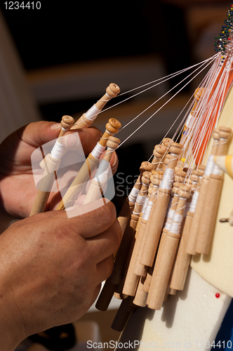 Image of Bobbin lace-making