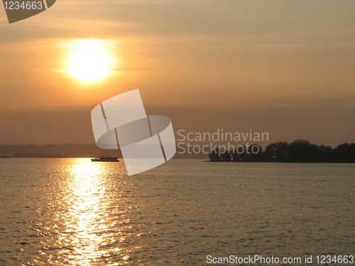 Image of sunset on river