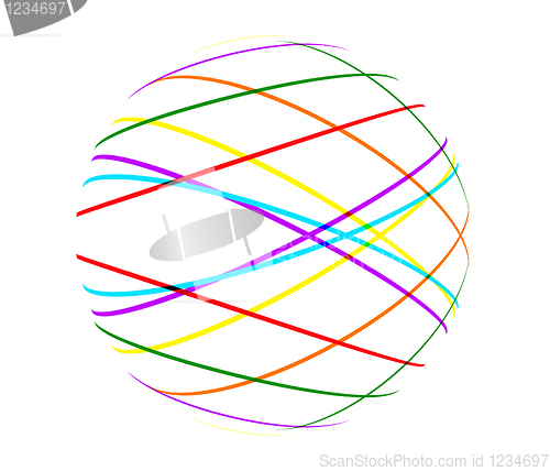 Image of abstract color lines ball