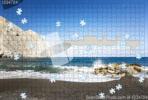 Image of incomplete puzzle beach