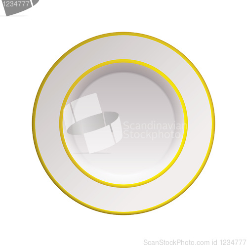 Image of White china gold rim plate