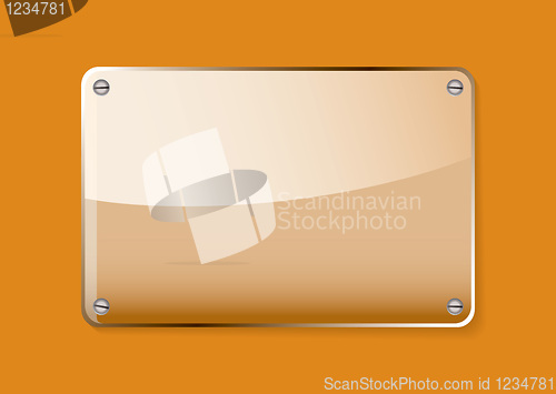 Image of Orange glass name tag