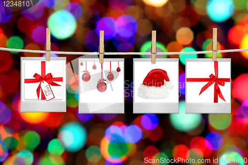 Image of Photographs With Images of Christmas Themed Items