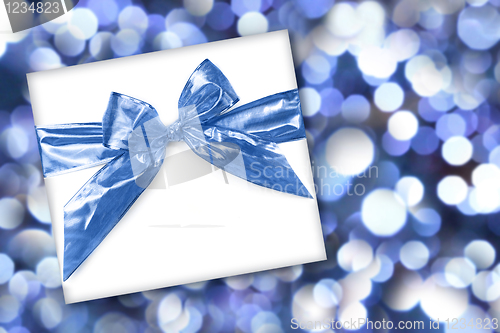 Image of Holiday or Birthday Gift on Abstract Background