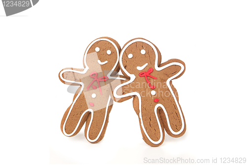 Image of Gingerbread Couple Leaning Into Eachother in Love