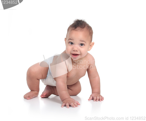 Image of Crawling Happy Baby Infant Boy