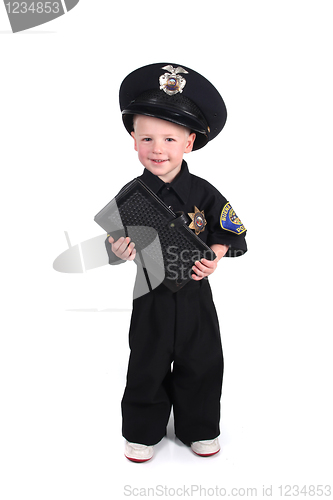 Image of Young Police Officer Holding a Ticket Book