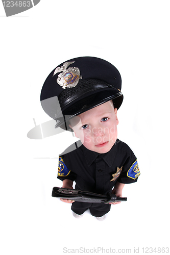 Image of Boy Dressed up as a Police Officer