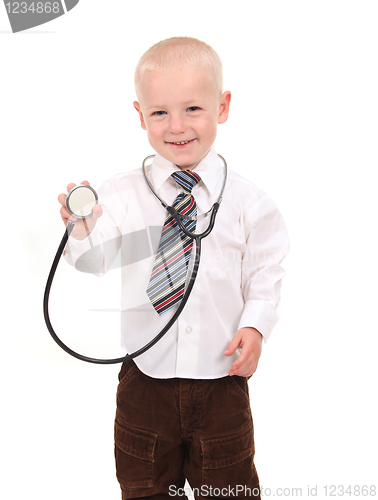 Image of Boy Prentending to be a Doctor
