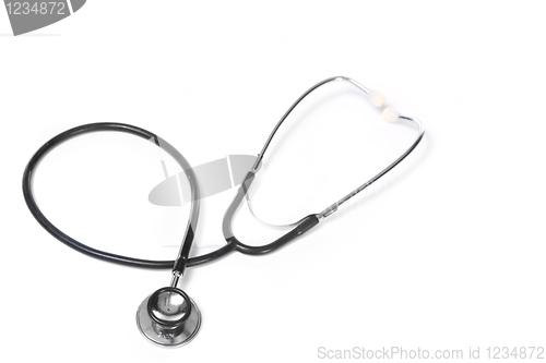 Image of Doctor's Stethoscope on White Background With Empty Copy Space