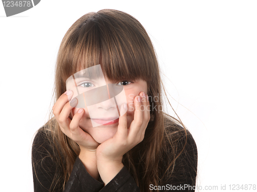 Image of Girl Smiling Gently Looking at the Viewer