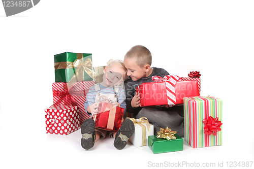 Image of Happy Children Enjoying Christmas Gifts