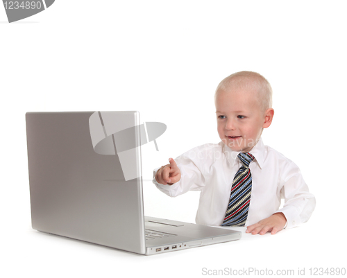 Image of Little Business Prodigy Using a Laptop Computer