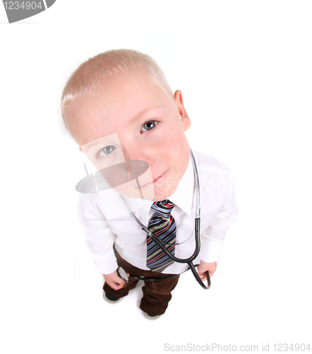 Image of Child Doctor Looking Up at the Viewer