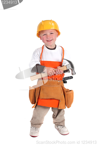 Image of Construction Building Worker Wearing Hard Hat