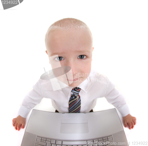 Image of Abstract Child Working on a Computer